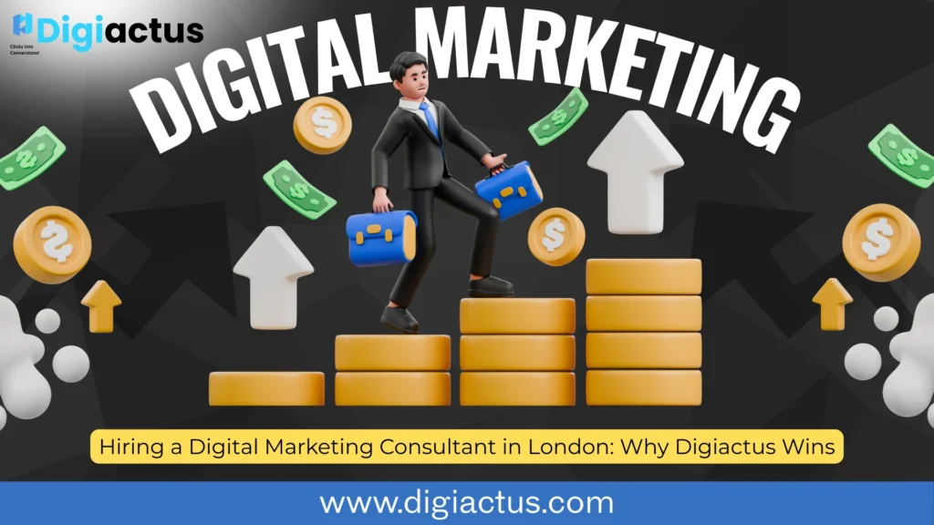 Business team analyzing digital marketing strategy with a consultant, highlighting why an India-based agency is a smarter choice for London companies.