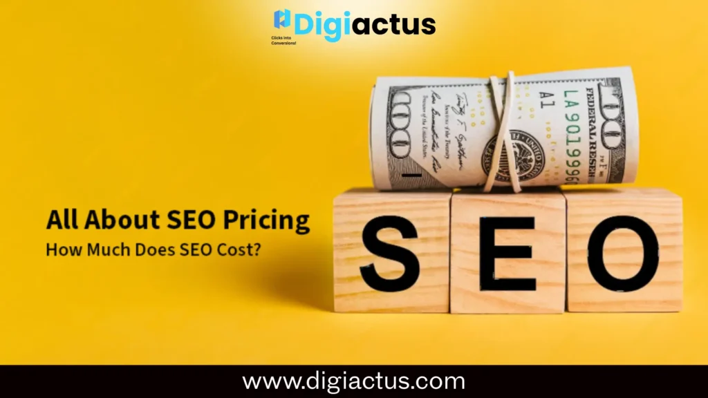 SEO optimization service workflow showing strategy, execution, and return on investment.